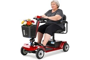 Unificare Elektromobil​ Seniorenmobil​ für Senioren,elektroroller mit sitz 22 km 4 Räder Reise Klappbar Mobilitätsroller mit Korb Leichte Batterietragfähigkeit bis 190 kg Elektroroller