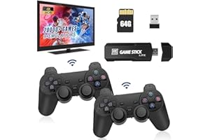 TAIKOUL Console De Jeux,Wireless Console Retro,Game Stick 4K Retro avec 20000+ Jeux Classiques,Emulateur Console Plug and Play Video Game Stick Built in Games (64G)