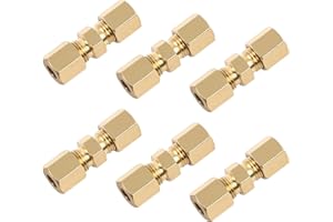 Geoyien Bremsleitung Verbinder, 3/16 Bremsleitung Verbinder Ø4,75mm, Fertigbearbeitung aus Kupfer Stahl (6 Stücks)