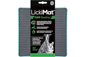 Lickimat Tuff Soother, für langsame Fütterung, gegen Langeweile und Angstzustände, für Lebensmittel, Leckerlis, Joghurt oder Erdnussbutter, Alternative zu einem langsam fütternden Hundenapf, Türkis