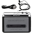 Hemobllo Cassette Player Walkman Cassette Tape Recorder Old Style High-Fidelity MP3 Tape Converter via USB with Earphone CD Compatible for Car PC (Without Battery)