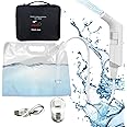 Junaris Portable Bidet For Travel Shattaf Set | Portable Shattaf Rechargeable Travel Camping Bidet Shower Sprayer (Plastic Bag 3.5L (Foldable), White) With Traveling Bag شطاف المسافر