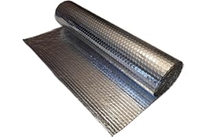 The Stove Wizard Foil Insulation Roll 10m x 60cm Radiator Reflector Panels for Floor Roof Wall and Ceiling Heat and Vapour Barrier Energy Saving Bubble Foil Wrap