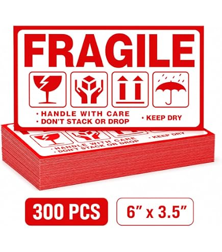 Ab Sab® Fragile Hindi Handle with Care Stickers Self Adhesive