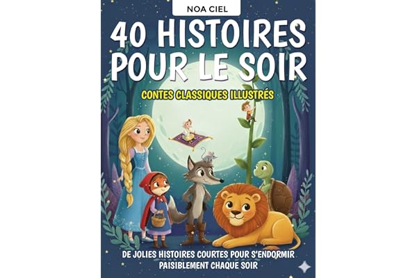 40 Histoires pour le soir – Contes classiques illustrés pour enfants de 3 à 8 ans: De jolies histoires courtes pour s’endormir paisiblement chaque soir
