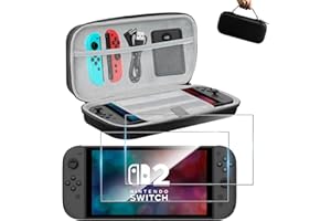 WFTE Nintendo Switch 2 2025 Carry Case,Switch 2 Accessories Bundle,Large Capacity Protective Case with 2 Screen Protector,Game Cards/microSD,Gift Box Edition,Black