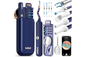 Collazoey Otoscopio para extracción de cerumen, kit de cámara con luz para extracción de cerumen, limpiador de oídos flexible HD, pinzas visuales indoloras, para exámenes de oído, nariz y garganta