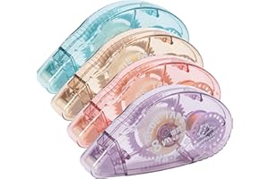 KUNOLI Glue Roller, 4 Pack Double Sided Tape Dispenser, Scrapbooking Supplies, Glue Tape Roller for School Home Office Crafting, Cards, Journal and Scrapbook Accessories (0.31in X 26.25ft)