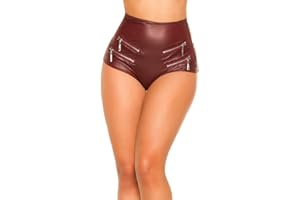 Koucla Short Gogo effet mouillé avec fermeture Éclair pour femme