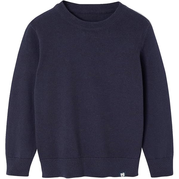 Pull Garçon Col Croisé En Maille Fantaisie - Effet Color Block, 100% Coton, Pour Un Look Stylé Et Chaud - 5