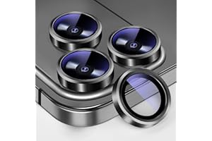 KEKBOXQ 6 Stück Kameraschutz für iPhone 17 Pro Max/17 Pro/16 pro max/16 pro/15 pro max/15 pro,[Starke Adsorption],Klar 9H Härte Kamera schutz Anti-Kratzer Ringabdeckung Metallglas Panzer Glas,Schwarz