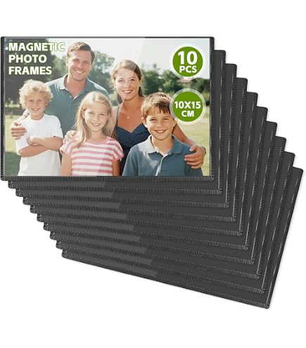 Lot De 40 Cadres Photo Magnétiques Mini - 5,5x8,4 Cm - Noir - Pour Frigo, Tableaux Métalliques, Rangement Notes