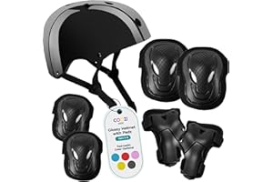 NIFTII COOZi Glossy Helmet and Pad Set for Kids - Adjustable Protective Gear with Knee, Elbow & Wrist Pads, Safety Set, Cycling, Skateboarding, and Scooting for Boys & Girls Ages 3-12