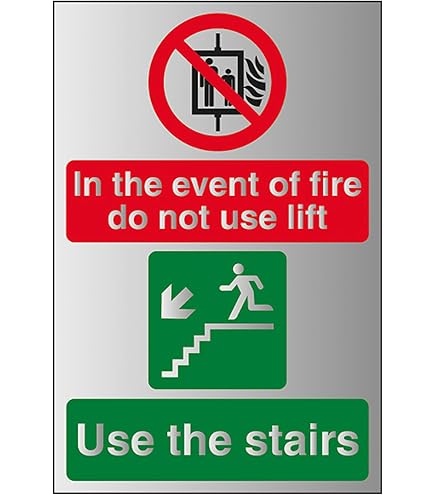 In Case Of Fire Do Not Use Lift Safety Sign, Glow In The Dark, Flexible