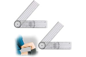 luckaide Goniometr, 2 sztuki, kątomierz, fizjoterapia, kątomierz 360°, goniometr, fizjoterapia, kątomierz do szkoły, przezroczysty miernik przegubowy 38 cm, do pracy w domu, terapii sportowej