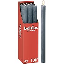 Candele Bolsius Affusolate - Blu Scuro, 9 Pezzi, 13 Ore, Cera Vegana, Non Profumate - Foto 11