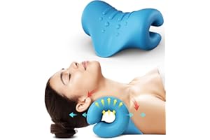 BLABOK Barella per collo portatile, dispositivo di trazione cervicale per il sollievo dal dolore (Blu10)