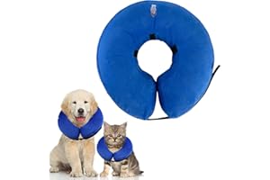 HTTDSLF Aufblasbares Halsband für Hunde und Katzen, Erholungshalsband, auslaufsicher, Mondhalsband (Blau, S)