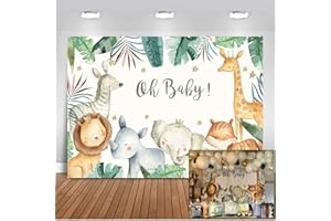 AVEZANO Mehofoto Safari Baby Shower - Fondo de vinilo para bebé, diseño de safari