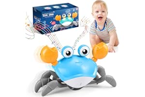 iKidiki Granchio Che Cammina Giocattoli per Bambini 1-4 Anni, Neonato 3-9 Mesi - Tummy Time Giochi Educativi - Regalo