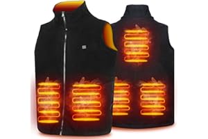 TOUVE Beheizte Weste, Polarfleece-Heizjacke Beheizbare Weste, Heizweste Herren Damen, Prämie Beheizbare Jacke Elektrische, 3 Einstellbar Temperatur Elektrischer Beheizte Weste (Ohne Powerbank)
