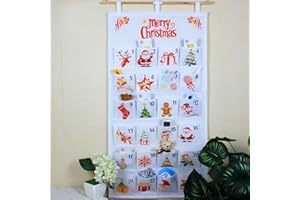 MHwan Calendrier de l'Avent Vide, Jolis et Raffinés, Robustes et Durables, Fabrication, Calendrier de l Avent Tissu a Remplir Soit Meme, Réutilisables (Noir)