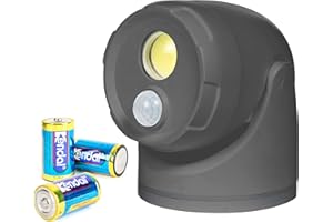 ‎NORTHPOINT Northpoint LED Batterie Spot Strahler Flutlicht mit Bewegungsmelder und Erdspieß 5000K neutralweiß 450 Lumen integrierter Timer inkl. D-Batterien (Anthrazit)