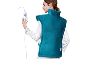 ‎KNQZE KNQZE Gewichtetes Heizdecke, Heizkissen mit 10 Wärmestufen, 4 Timer für Rücken Schulter Nacken, Waschbar Wärmekissen für Rückenschmerzen und Nackenschmerzen, Geburtstagsgeschenk für Frauen Männer