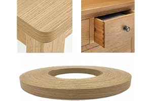 YOLJUN 19mm Wood Veneer Strips, 20m Oak Self-Adhesive Edging Strips Pre-Glued Vaneer Edging Tape Hot Melt Adhesive Wood Trim for Desk Wardrobe Cabinet Door Frame Furniture