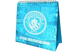 2026 CALENDAR MANCHESTER CITY FC MONTH TO VIEW POSTCARD DESK EASEL OFFICIAL PRODUCT