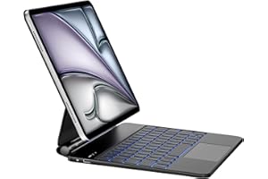 nimin Keyboard for iPad Air 11-inch (M2) 2024/ Air 5/4th 10.9" and iPad Pro 11 inch (4th/3rd/2nd/1st Gen) With 7 Color Backlit Floating Magnetic Design & Multi-Touch Trackpad, QWERTY Layout-Black