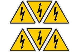 Pubblimania Autocollants triangulaires Danger électrique avec impression pour l'extérieur/l'intérieur. Impression extérieure - durabilité intérieure 6pz (10 x 9 cm)