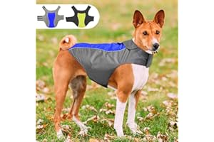 YFbrite Dog Raincoats-Lightweight Dog Raincoat Adjustable Dog Vest Reflective Pet Jacket Warm Dog Cloth for Small Medium Large Dogs (Blue, Large)