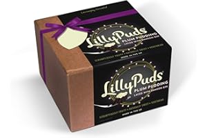 LillyPuds Traditional Plum Pudding with Carefully Selected Ingredients and Laced with Damson Gin, Made in The UK (454g Pack)