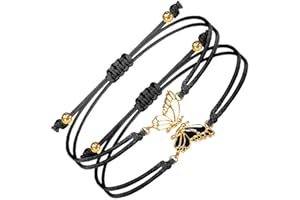 CLKE bransoletka przyjaźni, motyl, wodoodporna i regulowana, najlepsza bransoletka przyjaźni, prezent dla par, symbolizuje przyjaźń, dla par i najlepszego przyjaciela