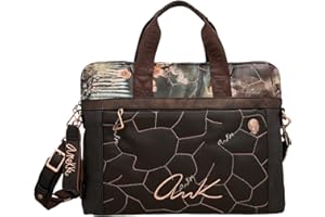 Anekke - Portadocumenti da donna - Valigetta a tracolla in ecopelle con tracolla regolabile - Chiusura con cerniera Shoen - Accessori e accessori donna - 41x30x4 cm, multicolore, Unico