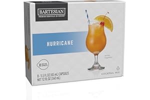 ‎BARTESIAN Bartesian Hurricane Cocktail Mix - Cocktail Mixer Zutaten für Rum Cocktail - Getränke Pods für Bartesian Cocktail Maschine - Alkoholfreie Mixer zum Mischen mit Spirituosen - Set mit 8 Kapseln