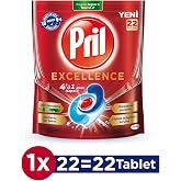 Pril Excellence 4 &uuml; 1 Arada Bulaşık Makinesi Deterjanı 22 Kaps&uuml;l