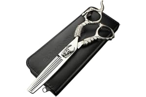 SHARONDS Tijeras de corte de pelo profesionales de 5,5/6 pulgadas, tijeras de corte de pelo afiladas de acero inoxidable, tijeras especiales para peluqueros (Tijeras delgadas de 5,5 pulgadas)