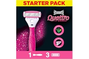 Wilkinson Sword Quattro for golarka damska z 3 ostrzami zapasowymi, 1 + 3 ostrzami
