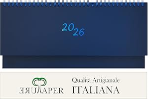 PUREPAPER Planning Settimanale 2026 - da Tavolo - Scrivania - Gennaio Dicembre - 30x14, BLU