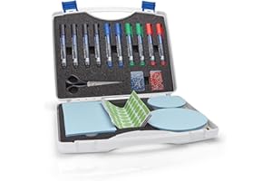 ‎MAGNETOPLAN magnetoplan ultraleichter, tragbarer Kunststoffkoffer mit Clip-Verschluss und Griff - Aufbewahrungsbox mit Board- und Flipchartmarkern, Schere, Moderationskarten, Zeichenstiften und Punktaufklebern