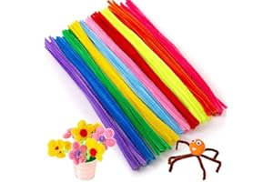 REQAG Cure-Pipes, 80 tiges de Chenille pour Bricolage, 20 Couleurs Assorties Cure-Pipes pour décorations et Artisanat créatif, 6 mm x 12 Pouces, Bricolage Amusant