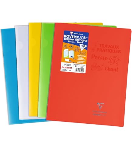 Cahier Clairefontaine 96 Pages Ligné - 16,5x21 Cm - Papier 90g - Couverture Aléatoire