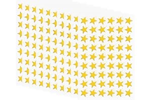 HYBSK Hylabelest 13mm Foil Star Metallic Stickers Reward Charts Star Gold Seals Labels 540 Pack (Gold)