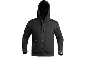 BRIDGMONT Mens Motorbike Black Fleece Kevlar Hoodie Motorcycle Jacket with CE Armor Protection Ultimate Comfort and Safety for Riders