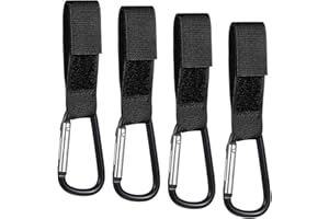 SUBTAVIK 4 Pcs Buggy Clips, Buggy Clips for Pram Buggy Clip Pram Clips Pram Clips for Bags for Hang Shopping Bags or Diaper Bags on Your Stroller Pram or Pushchair (Black)