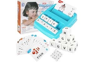 Texliney Buchstaben und Rechen Lernspiel, Buchstaben Lernen, Montessori Lesen Lernen ab 3 4 5 6 7 8 Jahre Mädchen und Junge, Think Words Spiel mit Buchstaben, Vorschulkinder Geschenke