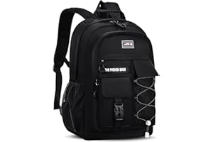 Amythe Sac à Dos Garçon Collège, 2025 Cartable Adolescent Scolaire Imperméable Durable, Sac Ecole Lycée Garçon Grande Capacité pour 15.6" ordinateur, 27L-Noir