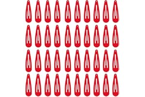 DAZISEN 40-Pack Haarspangen Für Mädchen Metall Snap Kinder Barretten Frauen Haarzubehör, Bunte Süßigkeiten Schöne Einfache Frisur Clips，Rot